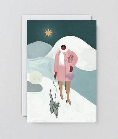 Weihnachtskarte "Walk on a Christmas Night" / Wrap