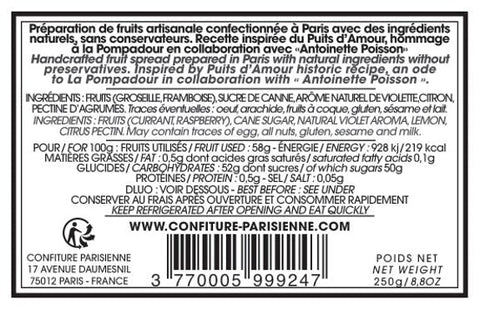 Marmelade "Puits d'Amour X À Paris chez Antoinette Poisson" / Confiture Parisienne