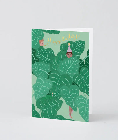 Karte Happy Birthday Leaves / Wrap