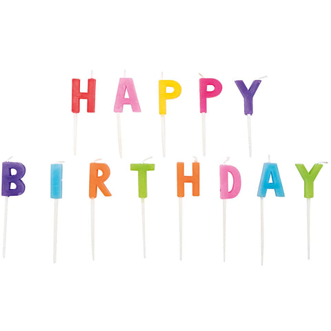 Kerzen "Happy Birthday" Mehrfarbig / Rico Design