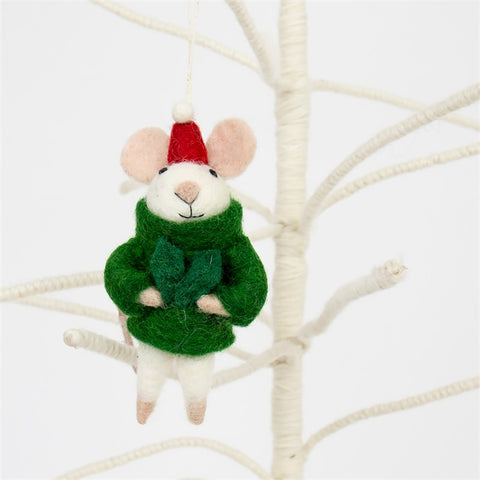 Filzanhänger "Mouse Santa" / Afroart
