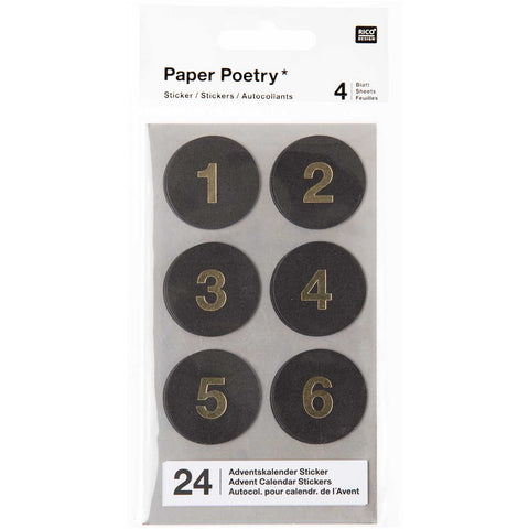Adventskalendersticker Zahlen 1-24 Paper Poetry
