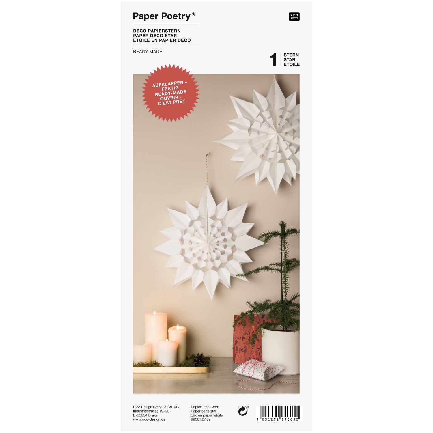 Papierstern Weiß / Rico Design
