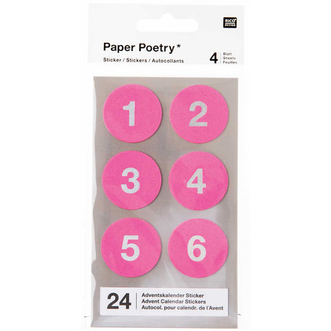 Adventskalendersticker Zahlen 1-24 Paper Poetry