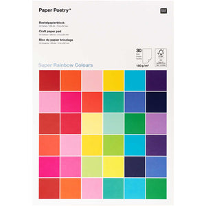 Bastelblock "Super Rainbow Colours" A4  / Paper Poetry