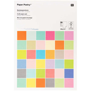 Bastelblock "Super Pastel Colours" A4  / Paper Poetry