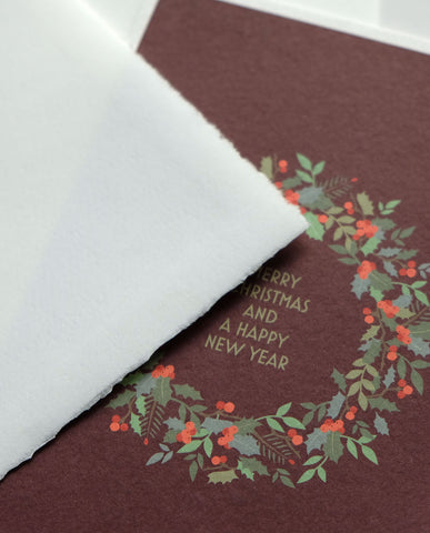 Weihnachtskarte "Ilex &Berries" / Haferkorn & Sauerbrey