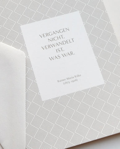 Kondolenzkarte "Rilke" / Haferkorn & Sauerbrey