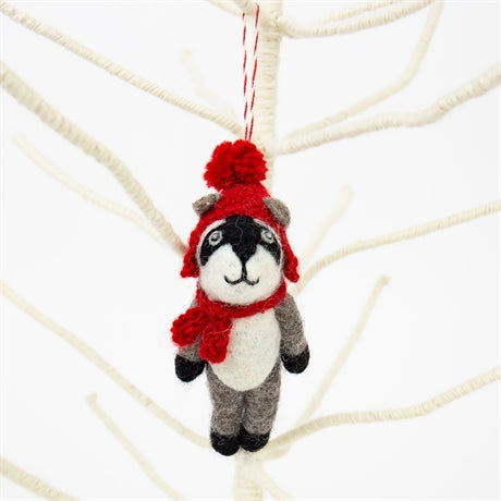 Filzanhänger "Badger Red Cap" / Afroart