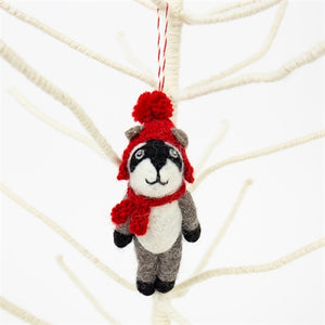 Filzanhänger "Badger Red Cap" / Afroart