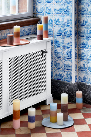 Blockkerze Rustic "Rainbow" / Broste Copenhagen