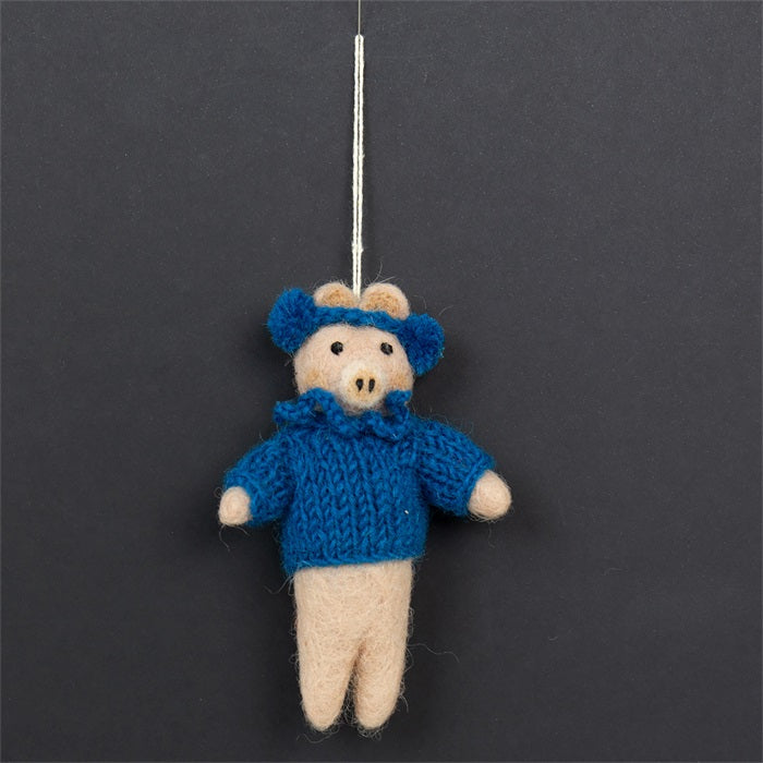 Filzanhänger "Pig Earmuff" / Afroart
