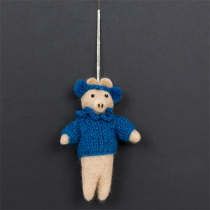 Filzanhänger "Pig Earmuff" / Afroart
