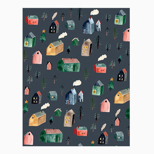 Geschenkpapier "Christmas Village" / Gretas Schwester