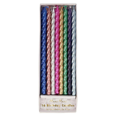Geburtstagskerzen "Multi Metallic Twisted Candles"/ Meri Meri