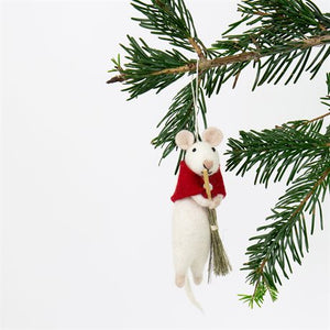 Filzanhänger "Mouse with Broom" / Afroart