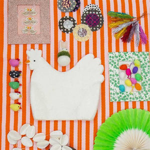 Osteranhänger "Quilled Chicken " 10-er Set/  Afroart