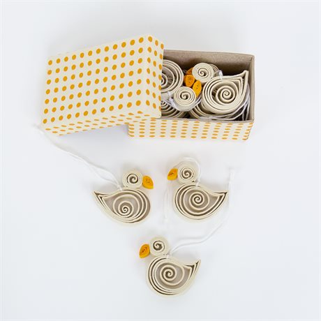 Osteranhänger "Quilled Chicken " 10-er Set/  Afroart