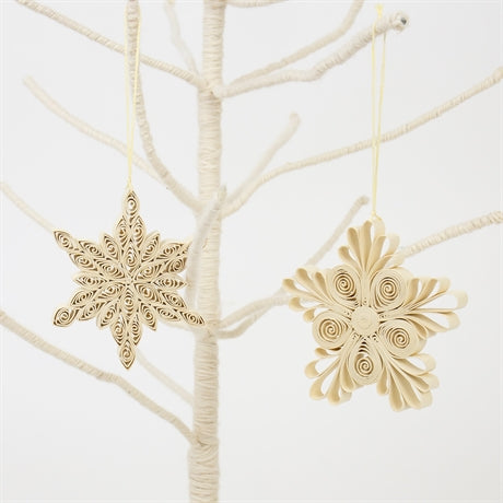 Papieranhänger "Quilled Snowflake" 2-er Set/  Afroart