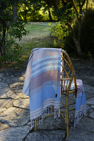 Hamamtuch aus Bio Baumwolle "Sud Waves" / Karawan Authentic
