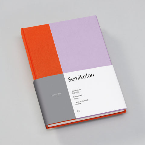 Notebook Cutting Edge A5 Tangerine Lavender dotted / Semikolon